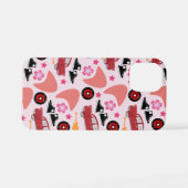 Wow Fun Pink Fifties Flashback Retro Muster iPhone Hülle (Rückseite (Horizontal))