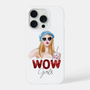 WOW Girls Ästhetik iPhone-Hülle Trendige Glitter iPhone 15 Pro Hülle