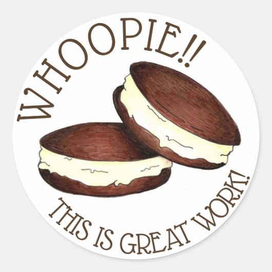 Wow! Great Work PA Dutch Whoopie Pies Teacher Runder Aufkleber (Vorderseite)