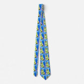 WOW! Green Cats Blue Background ~ COOL ~ Krawatte (Rückseite)