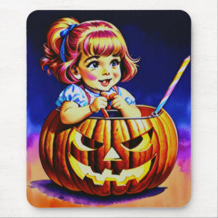 ~WOW! HALLOWEEN Retro Trick oder Treat ~ Mousepad
