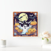 Wow Halloween Thrill Quadratische Wanduhr (Zuhause)