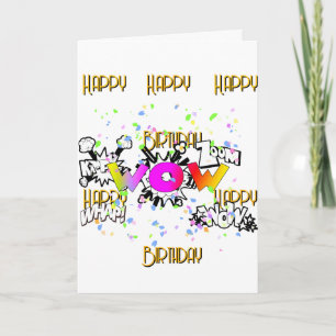 WOW! Happy Birthday White Grußkarte Karte