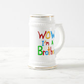 WOW I bin ein Bruder T - Shirt und GIfts Bierglas (VorderseiteRechts)