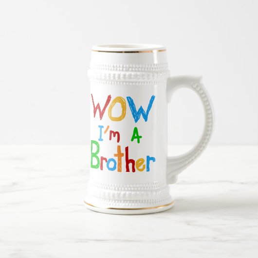 WOW I bin ein Bruder T - Shirt und GIfts Bierglas (Rechts)