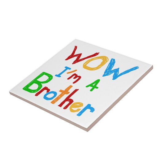 WOW I bin ein Bruder T - Shirt und GIfts Fliese (Seite)