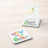 WOW I bin ein Bruder T - Shirt und GIfts Untersetzer (Rechte Seite)