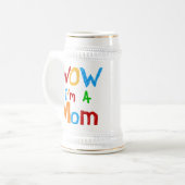 WOW I bin eine Mama T - Shirt und GIfts Bierglas (Vorderseite Links)