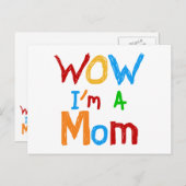 WOW I bin eine Mama T - Shirt und GIfts Postkarte (Vorne/Hinten)