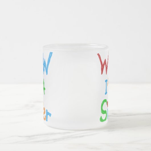 WOW I bin eine Schwester T - Shirt und GIfts Mattglastasse (Mittel)