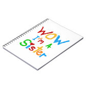 WOW I bin eine Schwester T - Shirt und GIfts Notizblock (Linke Seite)