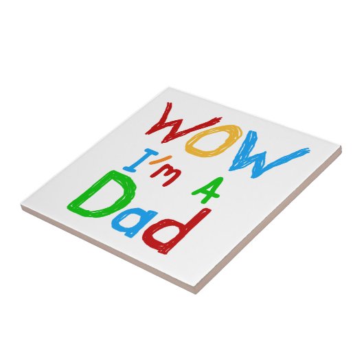 WOW I bin Vater T - Shirt und GIfts Fliese (Seite)