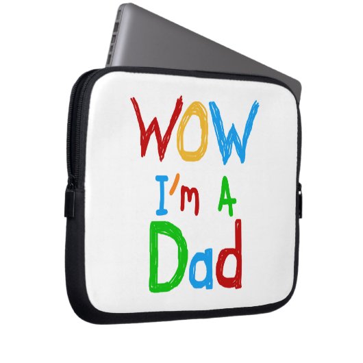 WOW I bin Vater T - Shirt und GIfts Laptopschutzhülle (Vorne Rechts)