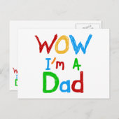 WOW I bin Vater T - Shirt und GIfts Postkarte (Vorne/Hinten)