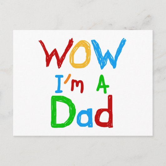 WOW I bin Vater T - Shirt und GIfts Postkarte (Vorderseite)