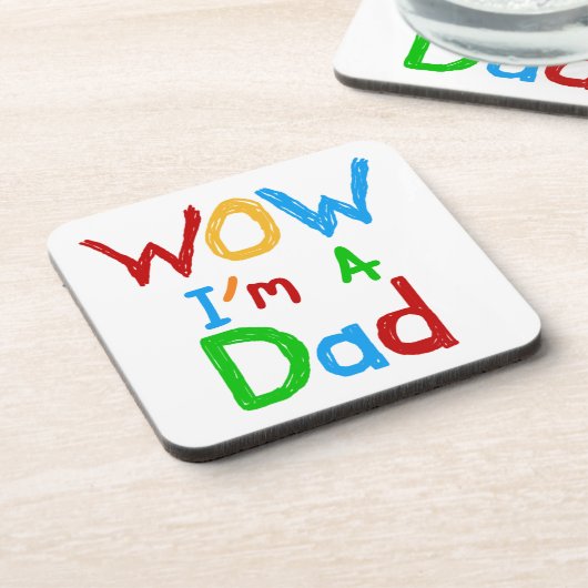 WOW I bin Vater T - Shirt und GIfts Untersetzer (Linke Seite)