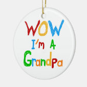 WOW Ich bin ein Großvater T - Shirt und Geschenke Keramik Ornament (Links)