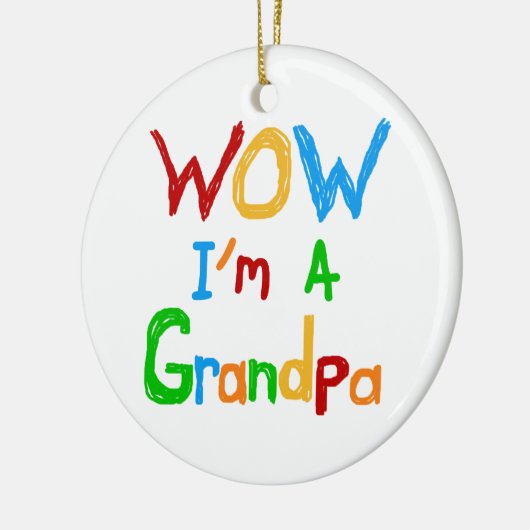 WOW Ich bin ein Großvater T - Shirt und Geschenke Keramik Ornament (Links)