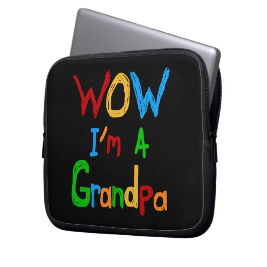 WOW Ich bin ein Großvater T - Shirt und Geschenke Laptopschutzhülle (Vorderseite Links)