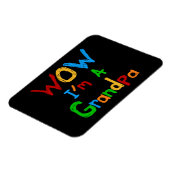 WOW Ich bin ein Großvater T - Shirt und Geschenke Magnet (Linke Seite)