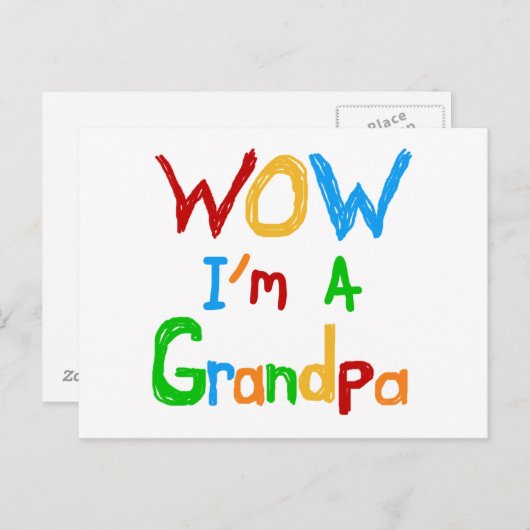 WOW Ich bin ein Großvater T - Shirt und Geschenke Postkarte (Vorne/Hinten)
