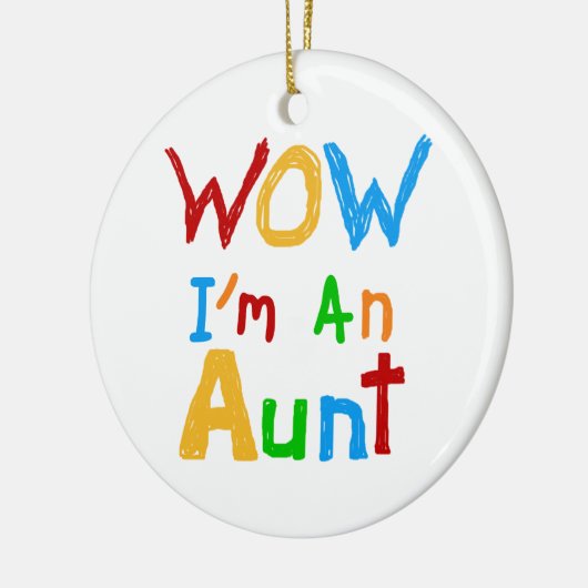 WOW Ich bin eine Tante T Shirts und Geschenke Keramikornament (Links)