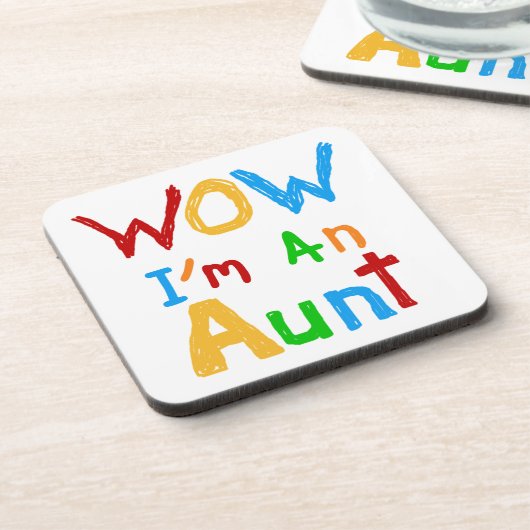 WOW Ich bin eine Tante T Shirts und Geschenke Untersetzer (Linke Seite)