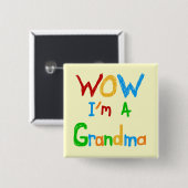 WOW ich bin Oma T - Shirt und Geschenke Button (Vorne & Hinten)