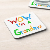 WOW ich bin Oma T - Shirt und Geschenke Getränkeuntersetzer (Linke Seite)