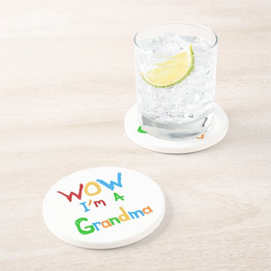 WOW ich bin Oma T - Shirt und Geschenke Getränkeuntersetzer (Seite)
