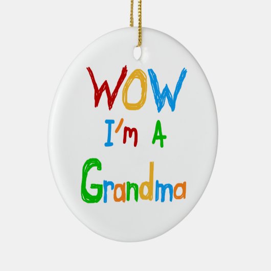 WOW ich bin Oma T - Shirt und Geschenke Keramik Ornament (Rechts)