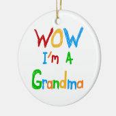 WOW ich bin Oma T - Shirt und Geschenke Keramik Ornament (Links)