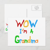 WOW ich bin Oma T - Shirt und Geschenke Postkarte (Vorne/Hinten)