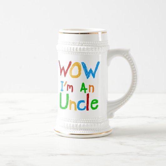 WOW Ich bin Onkel-T - Shirt und GIfts Bierglas (Rechts)