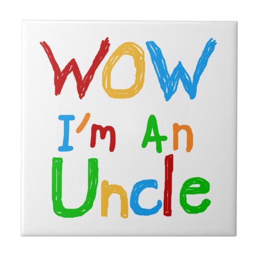 WOW Ich bin Onkel-T - Shirt und GIfts Fliese (Vorderseite)