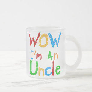 WOW Ich bin Onkel-T - Shirt und GIfts Mattglastasse