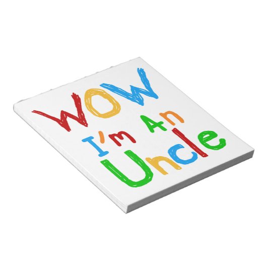 WOW Ich bin Onkel-T - Shirt und GIfts Notizblock (angewinkelt)