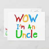 WOW Ich bin Onkel-T - Shirt und GIfts Postkarte (Vorne/Hinten)