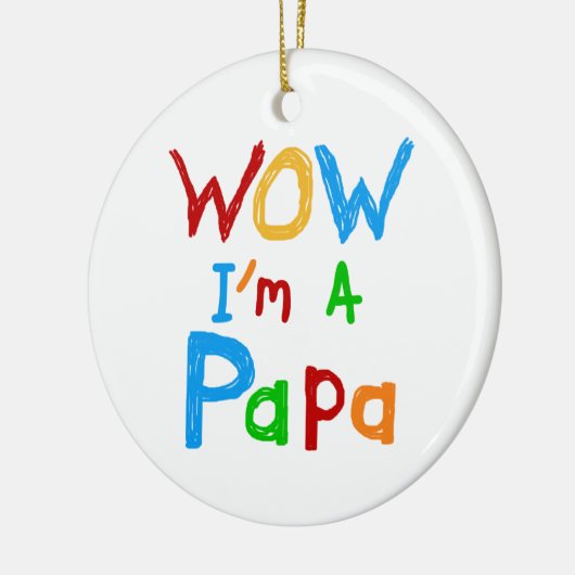 Wow ich bin Papa Tshirts und GIfts Keramikornament (Links)