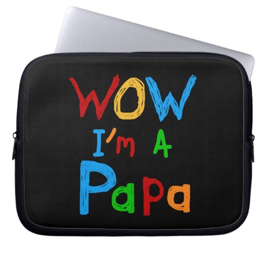 Wow ich bin Papa Tshirts und GIfts Laptopschutzhülle (Vorderseite)