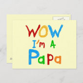 Wow ich bin Papa Tshirts und GIfts Postkarte (Vorne/Hinten)