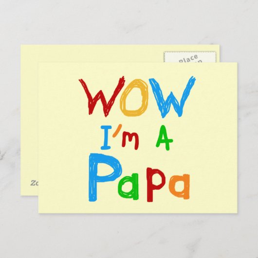 Wow ich bin Papa Tshirts und GIfts Postkarte (Vorne/Hinten)