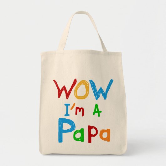 Wow ich bin Papa Tshirts und GIfts Tragetasche (Vorne)