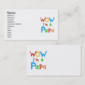 Wow ich bin Papa Tshirts und GIfts Visitenkarte (Vorne/Hinten)