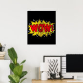 Wow Iconic Comic Funny Book Nerd Sound gewaschen Poster (Heimbüro)
