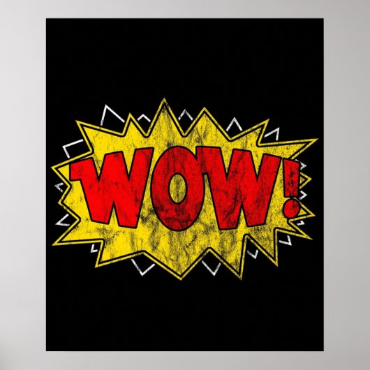 Wow Iconic Comic Funny Book Nerd Sound gewaschen Poster (Vorne)