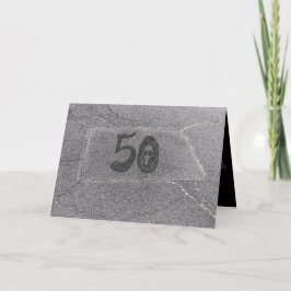 Wow in Stein über dem Hügel geschrieben Karte