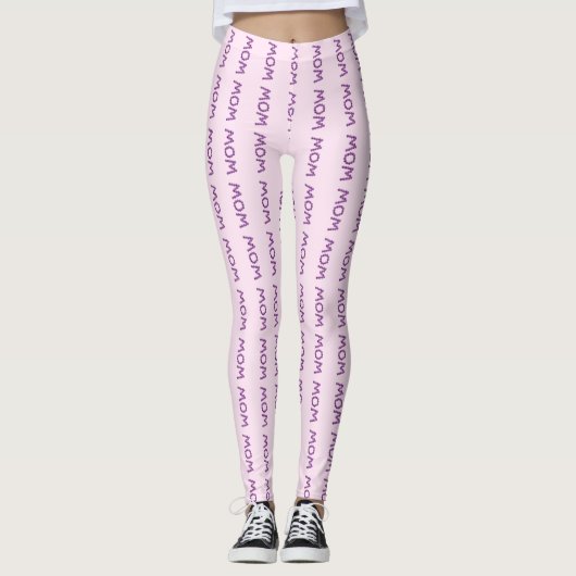 WOW-MAMA fröhlich rosa Niedlich Leggings (Vorderseite)