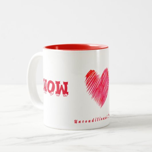 WOW...MAMA Tasse.. Unbedingte Liebe Zweifarbige Tasse (Vorderseite Links)