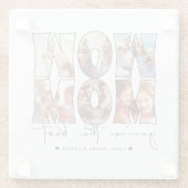 Wow Mama Zitat 6 Moderne FotoCollage weiß Glasuntersetzer (Rückseite)